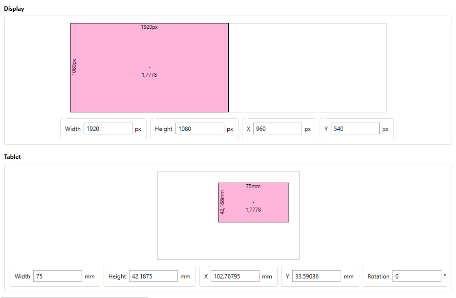 OpenTabletDriver custom tablet area color