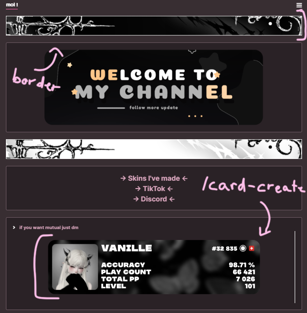 osu! profile pack design