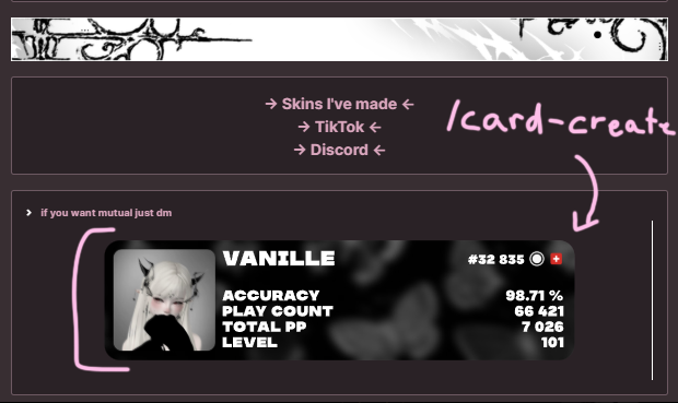 osu! stats card generator output